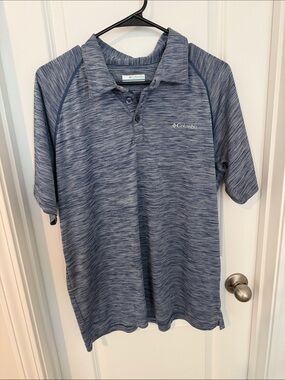 Columbia Men’s Heathered Navy Short-Sleeve Polo